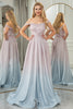 Load image into Gallery viewer, Blush A Line Off the Shoulder Long Formal Dress With Pleats