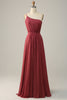 Load image into Gallery viewer, One Shoulder Desert Rose A Line Long Bridesmaid Dress