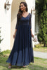 Load image into Gallery viewer, Navy Lace and Chiffon Mother Of the Bride Dress