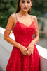 Load image into Gallery viewer, Spaghetti Straps Red Long Formal Dress with Beading