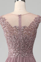 Load image into Gallery viewer, A-Line Beaded Blush Formal Dress
