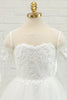 Load image into Gallery viewer, Ivory Tulle Long Flower Girl Dress with Lace