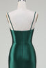 Load image into Gallery viewer, Dark Green Mermaid Spaghetti Straps Sweep Train Formal Dress