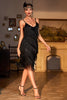 Load image into Gallery viewer, Black Roaring 20s Gatsby Fringed Flapper Dress