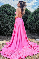 Load image into Gallery viewer, Royal Blue Halter Backless A Line Formal Dress