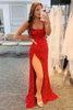 Load image into Gallery viewer, Mermaid Red Sequins Long Formal Dress with Slit