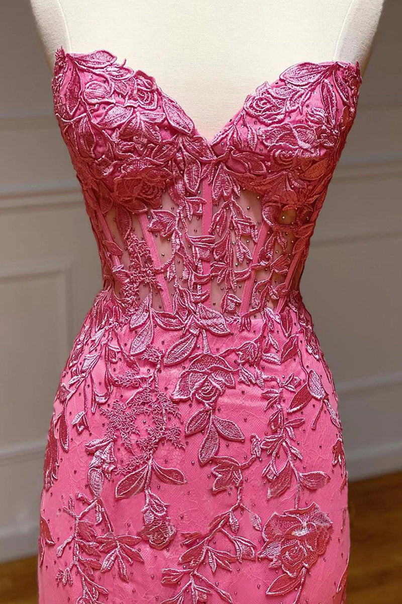 Load image into Gallery viewer, Light Purple Sweetheart Lace-Up Long Mermaid Formal Dress with Appliques