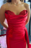 Load image into Gallery viewer, A Line Sweethaert Navy Blue Long Formal Dress with Split Front