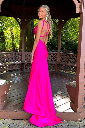Lavender Rhinestone Spaghetti Straps Mermaid Formal Dress