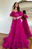 Load image into Gallery viewer, A Line Off the Shoulder Pink Tulle Corset Formal Dress with Bowknot