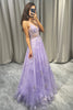Load image into Gallery viewer, Elegant Purple A Line Tulle Long Formal Dress With Appliques