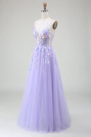 Load image into Gallery viewer, A-Line Purple Formal Dress with Sequins
