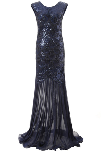 Vintage Sequins Banquet Evening 1920s Dress