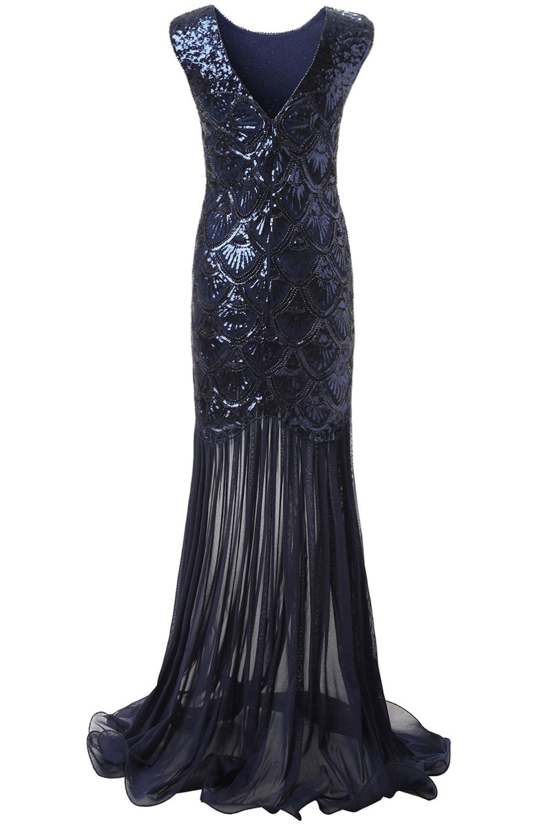 Load image into Gallery viewer, Vintage Sequins Banquet Evening 1920s Dress