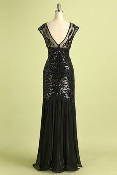 Vintage Sequins Banquet Evening 1920s Dress