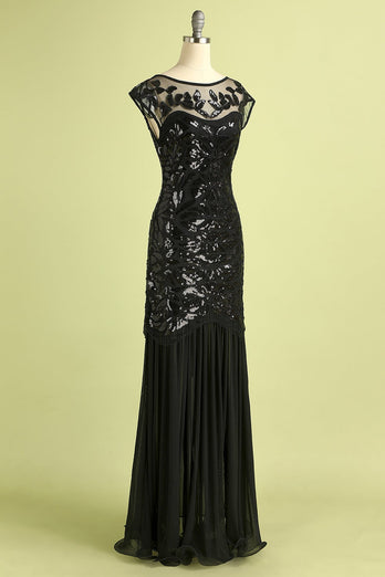 Vintage Sequins Banquet Evening 1920s Dress