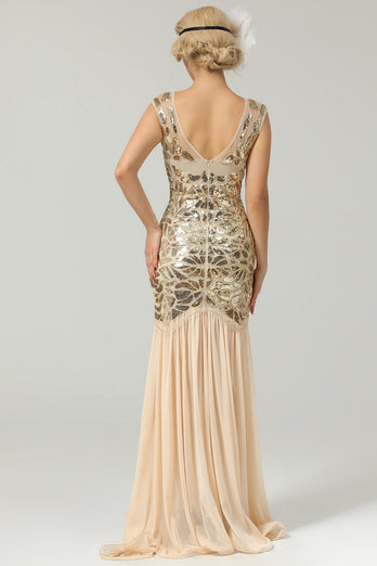 Vintage Sequins Banquet Evening 1920s Dress