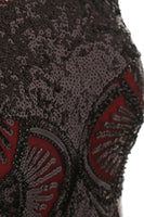 Load image into Gallery viewer, Red&amp;Black 1920s Flapper Glitter Dresses