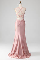 Load image into Gallery viewer, Sparkly Blush Beaded Long Mermaid Formal Dress