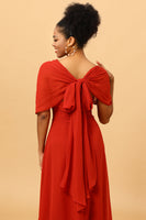Load image into Gallery viewer, Rust Red Convertible Chiffon Bridesmaid Dress