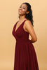 Load image into Gallery viewer, A-line Chiffon Burgundy Bridesmaid Dress