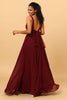 Load image into Gallery viewer, A-line Chiffon Burgundy Bridesmaid Dress