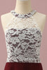 Load image into Gallery viewer, Burgundy Lace and Chiffon Halter Junior Bridesmaid Dress