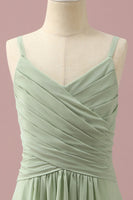 Load image into Gallery viewer, Sage Straps Chiffon Junior Bridesmaid Dress