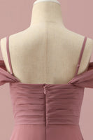 Load image into Gallery viewer, Blush Spaghetti Straps Chiffon Junior Bridesmaid Dress