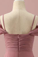 Load image into Gallery viewer, Blush Spaghetti Straps Chiffon Junior Bridesmaid Dress