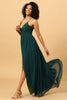 Load image into Gallery viewer, Pine A Line Lace-Up Back Chiffon Bridesmaid Dress with Slit