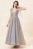 Load image into Gallery viewer, Sparkly Beaded Blue Long Tulle Prom Dress
