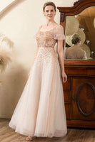 Load image into Gallery viewer, Blush Beading A Line Sparkly Evening Wear