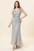 Load image into Gallery viewer, Sparkly Grey Mermaid Beaded Long Evening Dress