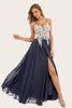 Load image into Gallery viewer, Dusty Blue Long Chiffon Formal Dress with Lace