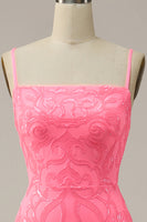 Load image into Gallery viewer, Blush Spaghetti Straps Sequins Mermaid Formal Dress