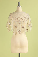 Load image into Gallery viewer, 1920s Gold Flower Sequin Women Cape