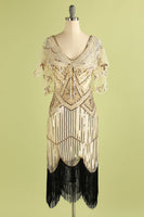 Load image into Gallery viewer, 1920s Gold Flower Sequin Women Cape