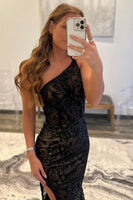 Load image into Gallery viewer, Sheath One Shoulder Lace Formal Dress