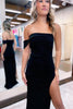 Load image into Gallery viewer, Sparkly Black Sheath One Shoulder Long Formal Dress with Slit