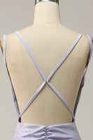 Load image into Gallery viewer, Lavender Rhinestone Spaghetti Straps Mermaid Formal Dress