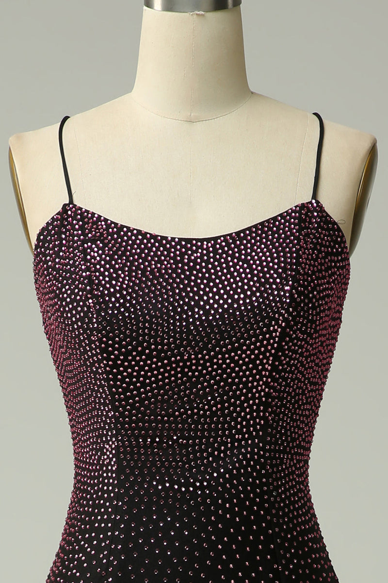 Load image into Gallery viewer, Dark Purple Lace-Up Back Mermaid Formal Dress with Beading