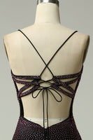 Load image into Gallery viewer, Dark Purple Lace-Up Back Mermaid Formal Dress with Beading