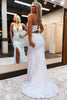 Load image into Gallery viewer, Black Lace-Up Back Sequis Mermaid Formal Dress with Slit