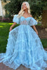 Load image into Gallery viewer, A Line Off the Shoulder Red Tulle Corset Formal Dress with Bowknot