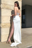 Load image into Gallery viewer, Mermaid Sweetheart Beaded White Corset Formal Dress with Slit