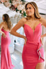 Load image into Gallery viewer, Mermaid Strapless Coral Long Formal Dress with Slit