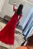 Load image into Gallery viewer, Red Mermaid One Shoulder Lace Detachle Sleeves Corset Long Formal Dress