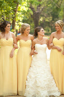 Load image into Gallery viewer, Sweetheart Sleeveless Light Yellow Bridesmaid Dress