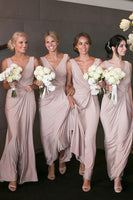 Load image into Gallery viewer, V-Neck Lilac Long Bridesmaid Dress